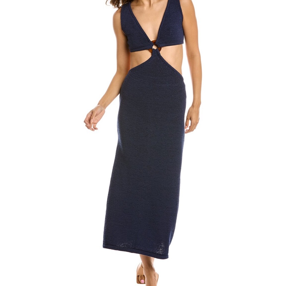 Cult Gaia Blue Midi Cutout Dress